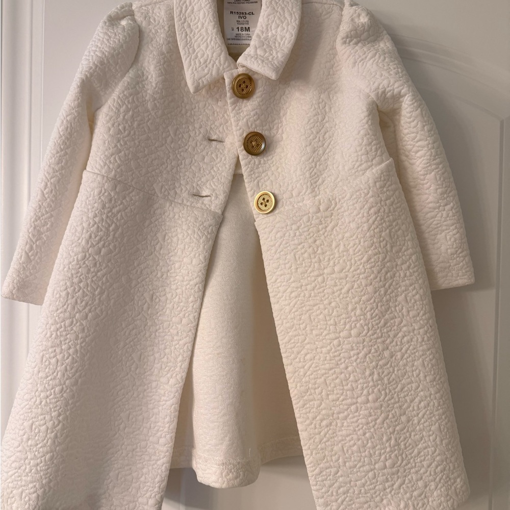 Bonnie Baby Cream Pea Coat for Kids